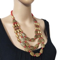 Ethnic Fashion Glass Multi Strand Tribal Boho Gypsy Handmade Gift Necklace