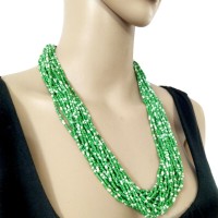 Ethnic Handmade Glass Multi Strand Gypsy Necklace India Women Gift Jewelry