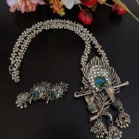 Lord Krishna Radhey Bells Hindu God KRISHNA Pendant Necklace Set Jewelry