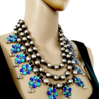 Oxidized Afghan Strand Chic Statement Bell Tribal Ethnic Necklace Jewelry