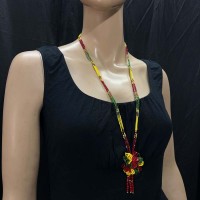 Tribal Ethnic multicolor Pote Bead Gypsy Style Handmade wedding Necklace