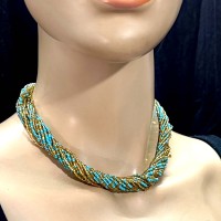 Tribal Ethnic multicolor Pote Bead Gypsy Style Handmade wedding Necklace